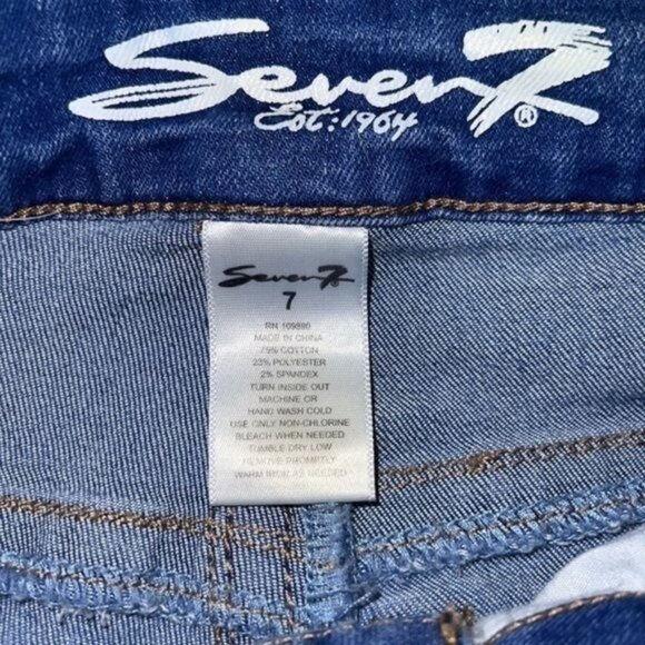 Seven7 Womens Zipper Ankle Denim Jeans Size 7 Blue Cotton-Blend Stretchy - Picture 5 of 10
